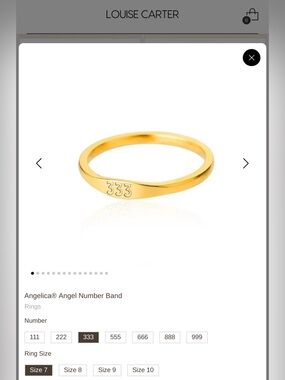 Angelica Gold 333 Number Thin Band
